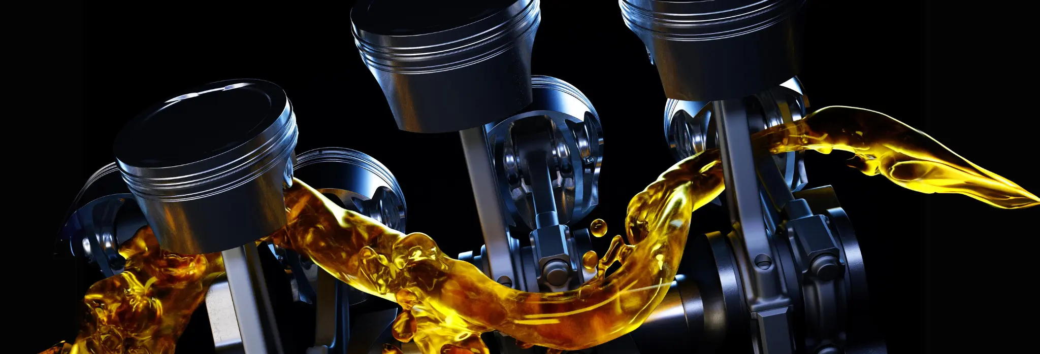 Πιστόνια κινητήρα με ροή λιπαντικού λαδιού.
